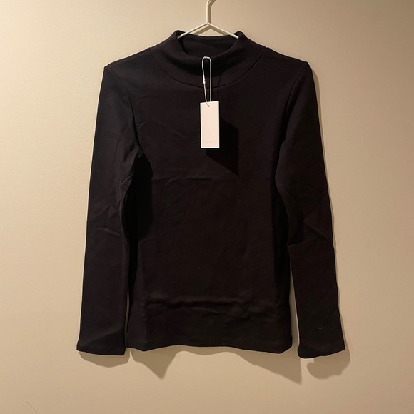 NWT PRIORY Plex Mockneck in Stretch Knit Black Size M/L - Picture 2 of 3